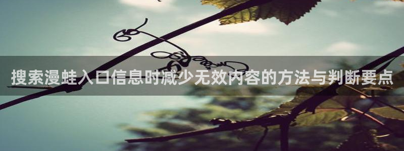 51漫画漫画分类导航：搜索漫蛙入口信息时减少无效内容的方法与判断要点